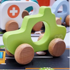 ТУКИ ИГРУШКА Деревянная игрушка Транспортное средство Толкающий корабль для детей