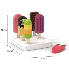 VIGA Набор деревянного мороженого на палочке с подставкой 6 шт.