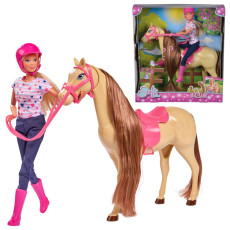 SIMBA Штеффи Любовная кукла с лошадью с аксессуарами