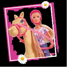 SIMBA Штеффи Любовная кукла с лошадью с аксессуарами