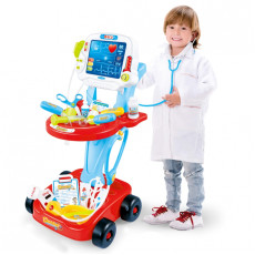 WOOPIE Bērnu ārsta ratiņu zils ārsta komplekts bērniem 17 akc