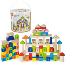Viga Toys Деревянные развивающие блоки 100 элем. Буквы цифр