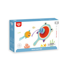 Takey Toy Kids Аркадная игра Деревянный Дискус Акула + 2 Velcro Рыбы, чтобы поймать