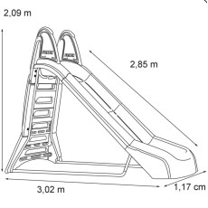 FEBER Lielais dārza slidkalniņš ar ūdens slidkalniņu 285 cm
