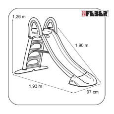 FEBER Lielais dārza slidkalniņš ar ūdens slidkalniņu 190 cm