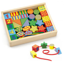 Деревянные учебные блоки для резьбы резьбы Threader для детей Viga Toys