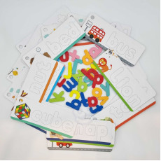 TAKEY ROTAĻLIETA Puzzle Alfabēts Mācoties burtus vārdus Dzīvnieki 57 el.