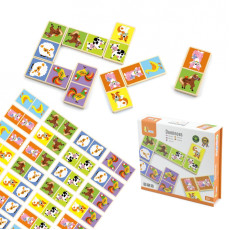 Koka spēle Domino Farm Viga Toys 28 elementi