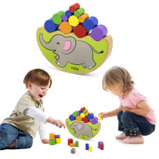 Koka Puzzle Balansēšana Zilonis Viga Rotaļlietas