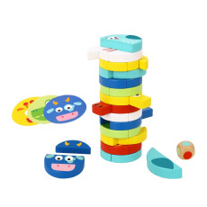 TAKEY TOY Jenga bērniem Ķieģeļi Dzīvnieki Pasāža Spēle