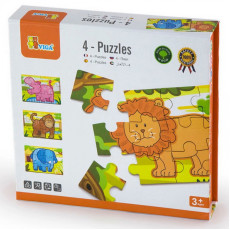 Koka puzzle Safari Dzīvnieki Viga Rotaļlietas Puzzle 4 attēli