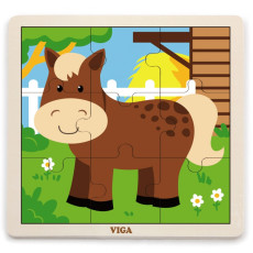 VIGA Удобная деревянная головоломка Лошадь 9 частей