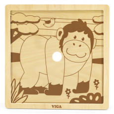 VIGA Удобная деревянная головоломка Горилла 9 частей