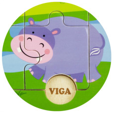 VIGA Handy Деревянная головоломка Дикие животные Сафари ЗООПАРК 9 элементов