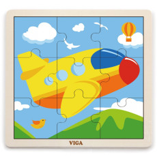 VIGA Удобный деревянный самолет-головоломка 9 частей