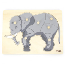 VIGA Деревянная головоломка Монтессори Слон с булавками