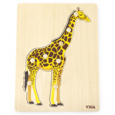 VIGA koka puzle Montessori žirafe ar piespraudēm