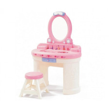 STEP2 Туалетный столик для девочки с зеркалом с подсветкой Бело-розовый