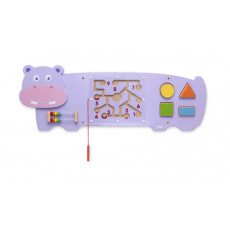 Sensoryczna tablica manipulacyjna Hipopotam drewniana Viga Toys
