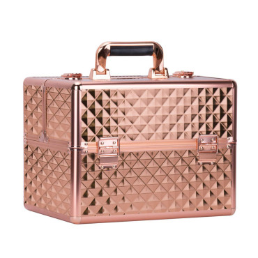 Kosmētikas koferis XL 36W Diamond 3D Rose-Gold