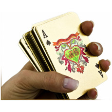 Zelta plastmasas spēļu kārtis dekoratīvā kastītē