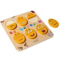 MASTERKIDZ Tablica do Nauki Emocji Drewniane Jajka jaki Humor? Montessori