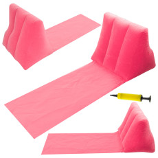Pludmales paklājiņš ar atzveltni piepūšams rozā krāsā