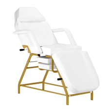 Kosmetoloģijas krēsls 557G White/Gold (7251)