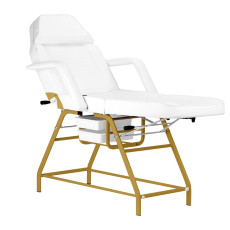 Косметологическое кресло 557G White/Gold (7251)
