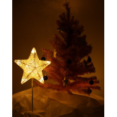 Ziemassvētku rotājums stāvoša zvaigzne 39cm 10LED silti dzeltena ar akumulatoru