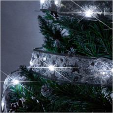 LED lente 10m 100LED Ziemassvētku eglīte iedegas Ziemassvētku rotājumi auksti balta ar baterijām