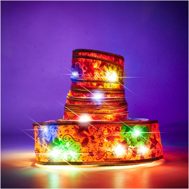 Lente dekoratīvā LED lente 10m 100LED Ziemassvētku eglīte iedegas Ziemassvētku rotājumi daudzkrāsains ar baterijām