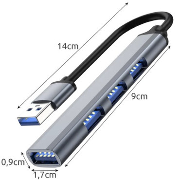 Izoxis USB HUB - 4 ports 3.0 + 2.0 (21940)