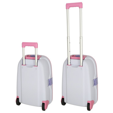 Bērnu ceļojumu koferis uz riteņiem rokas bagāžai rozā krāsā