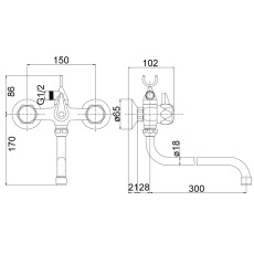 Смеситель для ванны с поворотным изливом MG2134 RING MAGMA DIVUPE