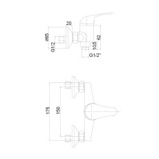 Душевой смеситель без душевого комплекта MG-6240 MAGMA JUPITS
