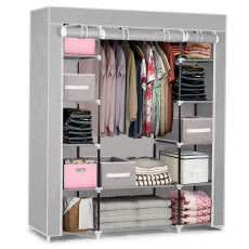 Большой текстильный шкаф с выдвижными ящиками Massido - серый