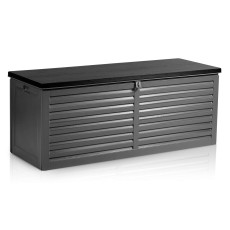 Садовый ящик для хранения 143 x 57 x 53,5 см 390 литров черно-серый