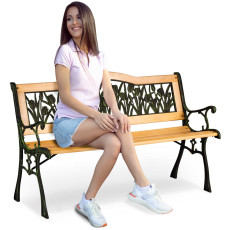Парковая скамейка со спинкой 123,5 x 74 x 48 см Кресло Gardi Tulip