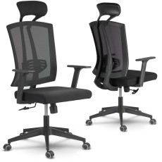 Вращающееся офисное кресло из микросетки Sofotel Karun черное
