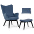 Кресло с откидной спинкой и пуфом для ног Soarmchair Norc blue