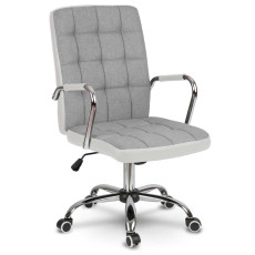Офисный стул из ткани Benton серо-белый