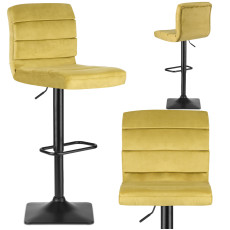 Барный стул со спинкой Drava желтый