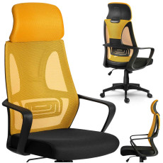 Biroja krēsls ar micromesh Praga - dzeltens