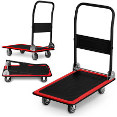 Wózek transportowy platformowy HM-505 czarno-czerwony