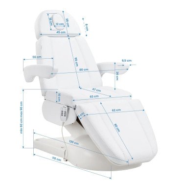 Косметологическое кресло Azzurro Lux 3m White Косметологическое кресло Azzurro Lux 3m White