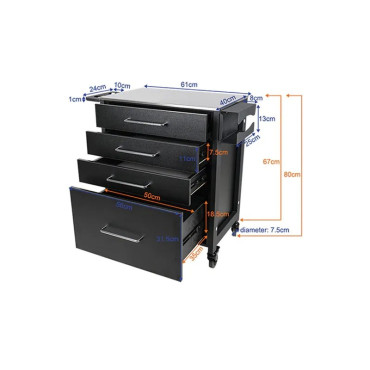 Комод для хранения тату-оборудования Pro Ink 702 Black