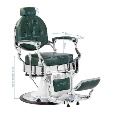 Friziera krēsls Gabbiano President Green Chrome