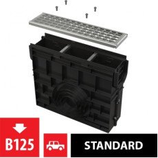 Smilšķērājs drenāžas kanālam AVZ102 ar plastikas rāmi AVZ102R-R103S, cinkotā tērauda režģis
