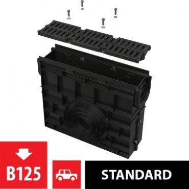 Smilšķērājs drenāžas kanālam AVZ104 ar plastikas rāmi AVZ104R-R402, kompozītmateriāla režģis